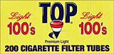 TOP CIGARETTE FILTER TUBES - LIGHT 100'S 200CT BOX 